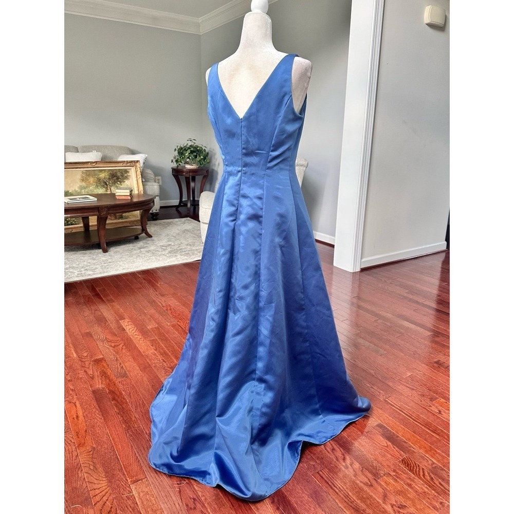 Vintage 2000s Michelangelo Davids Bridal Blue Simple Princess Formal Gown Dress - Picture 2 of 9